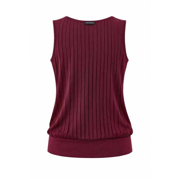 Ann Taylor Burgundy Pleated Tank Top Size Small New WIth Tags - Picture 2 of 10
